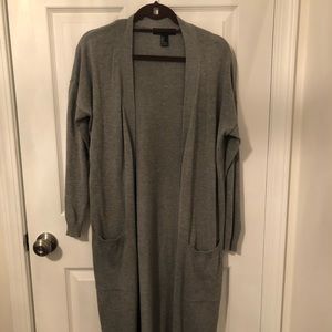 Dark gray duster with pockets